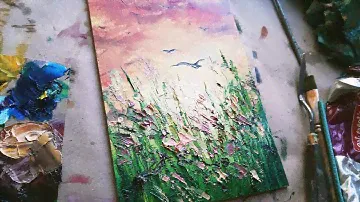 ПТИЦЫ УЛЕТАЮТ |Пальцы, масло, мастихин✌