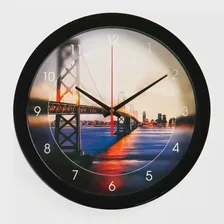 Часы настенные, d-28 см, интерьерные "Мост", бесшумные