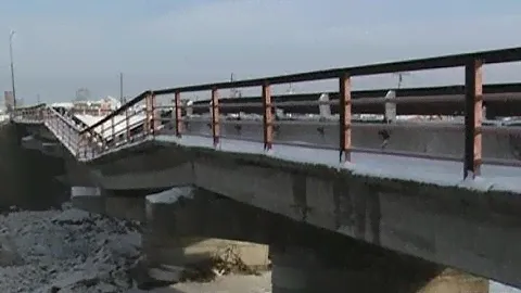 Временный мост в Хомутово